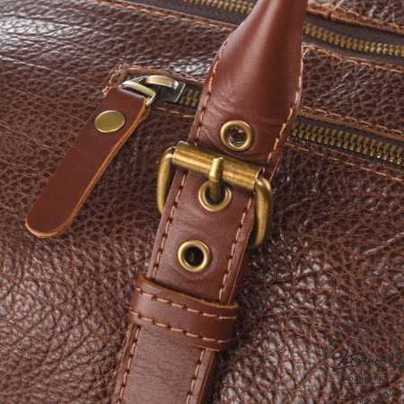 Кожаная дорожно-спортивная сумка Вашингтон (фактура коричневый)